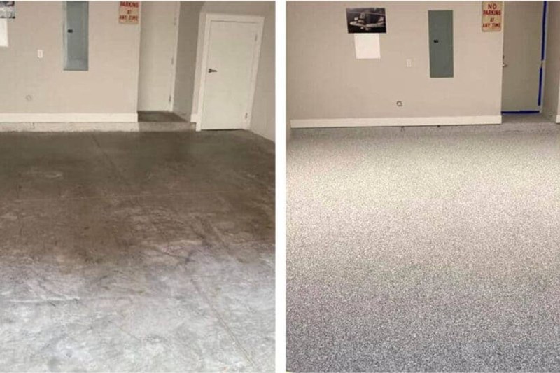 Flake and chip epoxy floor Miramar