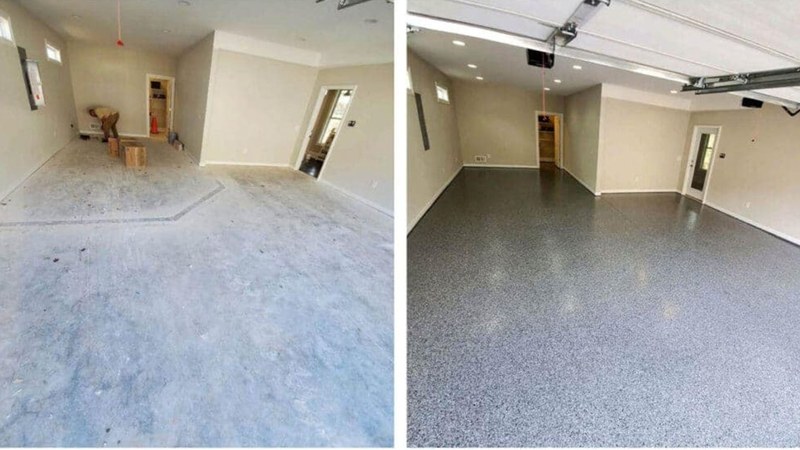 Metallic epoxy showroom floor Miramar